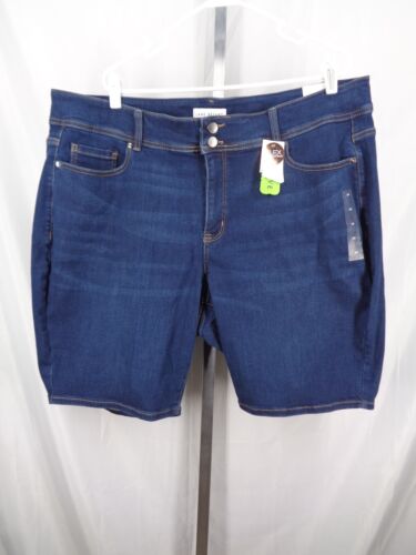 Lane Bryant High Rise Bermuda Jean Shorts Plus 24 Tighter Tummy Flex Magic New
