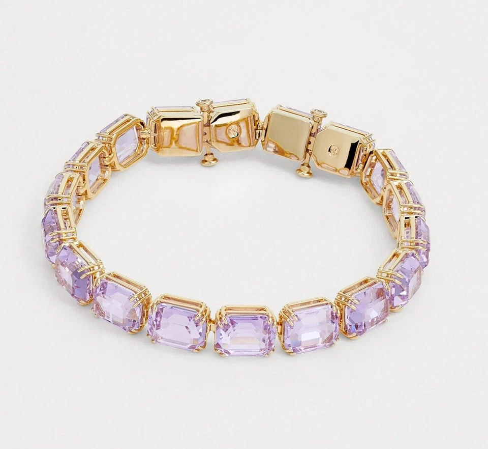 Nuevo Brazalete Millenia 100% Genuino SWAROVSKI 5720487 Púrpura Octágono Cristal Foto 3 de 4