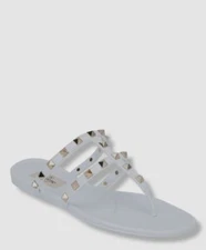 $451 Valentino Women's White Summer Rockstud Jelly Sandals Shoes Size 40/US 10