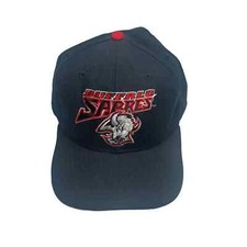 Vintage 1990s RARE Black  Red NHL Buffalo Sabres New Era Fitted Hat Size 7 3/8