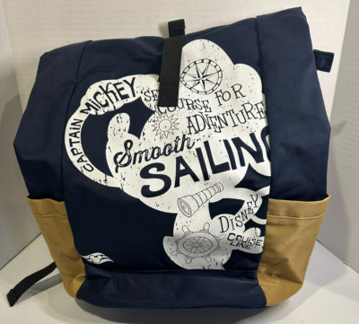 DISNEY CRUISE LINE Anchors Aweigh Captain Mickey Nautical BACKPACK Blue Khaki