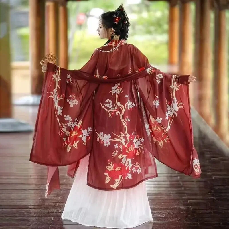 Vestido Chino Hanfu Mujeres Tradicional Hanfu Disfraz Juegos con disfraces Verano Vestido de Baile Foto 4 de 4