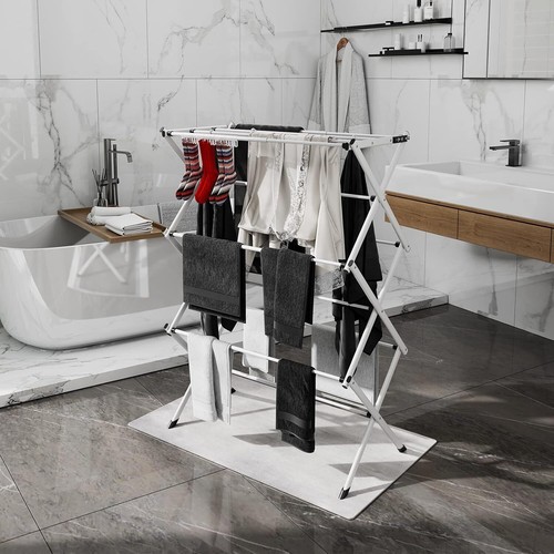 Foldable 3-Tier Clothes Drying Rack for Indoor/Outdoor,Black