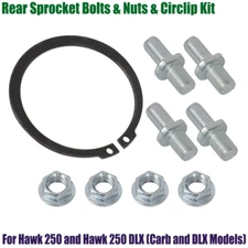 For Hawk 250 Hawk 250 DLX Rear Sprocket Bolts , Nuts & Circlip Kit Hawk 250DLX