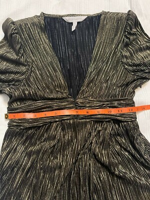 green emerald velvet dress Sequin Crepe Dress Gold & Black Combo / 6