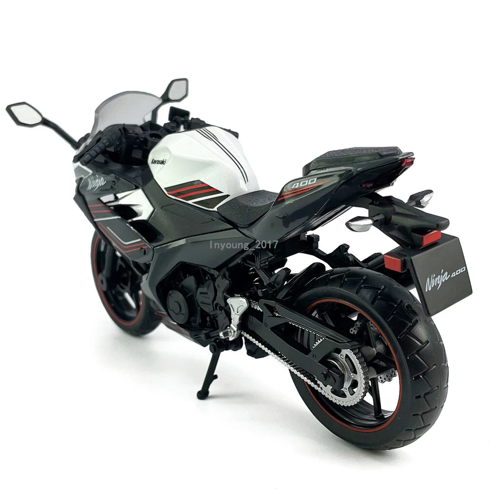 1/12 Kawasaki Ninja 400 Motorcycle Model Diecast Toy Car Toys for Boys Kid Black - Image 4 of 4