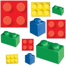 Building Blocks Cutouts Paper 20 Per Pack 4" to 11.25" Party Decoration