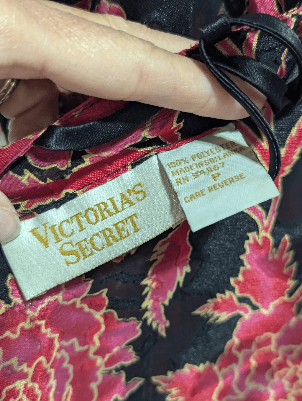 UNDERCOVER Abito da notte corto Victoria's Secret donna rosso e nero floreale senza maniche Peti