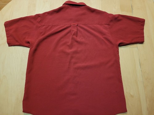 ONeill American DNA Shirt Mens Large Red Burgundy Short Sleeve Button Up - Picture 9 of 10
