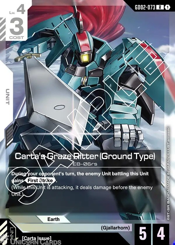 GD02-073 Carta's Graze Ritter (Ground Type) : R Holofoil Gundam TCG Card : GD02: