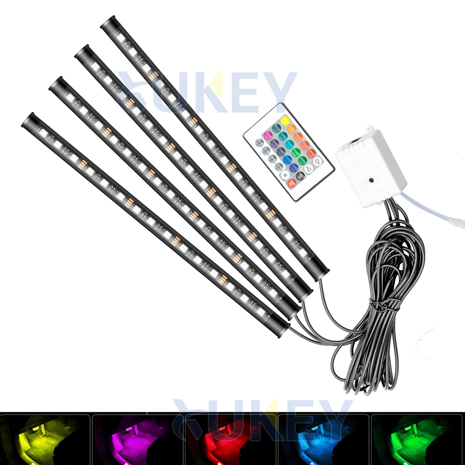 LED Lights Car Truck SUV Under Glow Interior Ambient Lighting Strips Neon Lamp