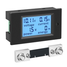 DC Power Meter, 8-100V 100A Volt Amp Watt Meter, LCD Display Multimeter Volta...