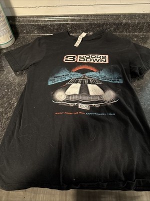 3 Doors Down Black 2023 Tour T Shirt Away From the Sun Anniversary Concert Real