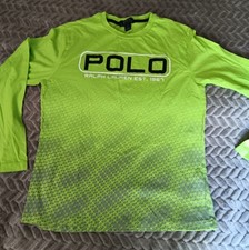 Polo Ralph Lauren Boys Green Long Sleeve Pullover Shirt Large 14/16 Logo