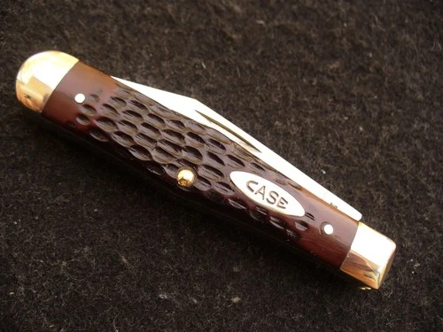 Vintage Case XX USA #6225 1/2  Brown Delrin  Baby Coke Jack Knife 4-dot '76 NM