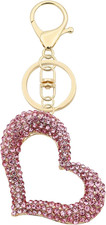 Heart Shaped Keychain with Rhinestone, Fashion Jewelry, Love Keychain for Girlfr