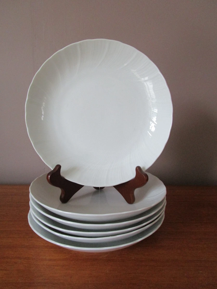 Lot De 6 Assiettes Creuses Limoges – Porcelaine De Chartres – Frise étoiles – Blanc