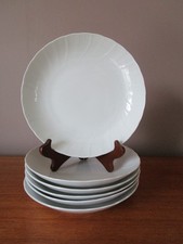 6 ASSIETTES CREUSES / CALOTTES BLANCHES 20,7 CM LIMOGES B&C BERNARDAUD