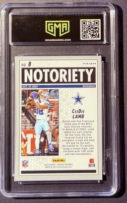 2025 Panini Mosaic - Notoriety CeeDee Lamb #8 Orange Fluorescent