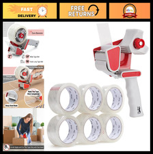 Packing Tape 1.88" Wide, 60 Yards, 6 Pack with Dispenser Gun - Heavy Duty Sealin