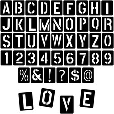 42 Pcs 3 Inch Letter and Number Stencils Reusable Plastic Alphabet Set