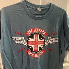 Def Leppard 2018 Tour Shirt Blue colored T Shirt Size Medium Alstyle Tags Brand