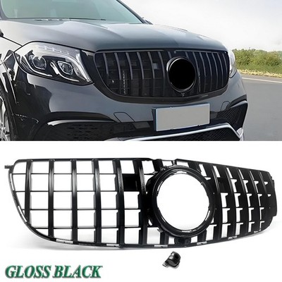 For 2016-2019 Mercedes GLS X166 GLS450 GLS550 Front Grille GT Style Gloss Black