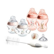Tommee Tippee Natural Start 8pc Baby Bottle Set Pink 5oz 9oz Pacifier Brush NEW
