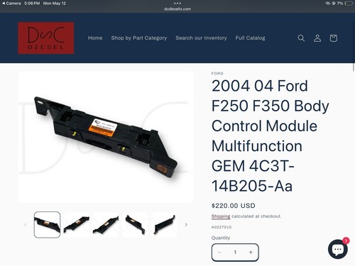 2004 FORD SUPER DUTY F250 F350 4X4 GEM MODULE 4C3T-14B205-AA Excursion - Picture 4 of 5