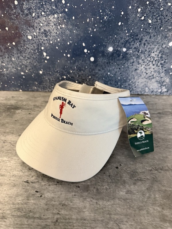 NWT 2002 Vntg Pebble Beach Ahead Vintage Visor White Spanish Bay