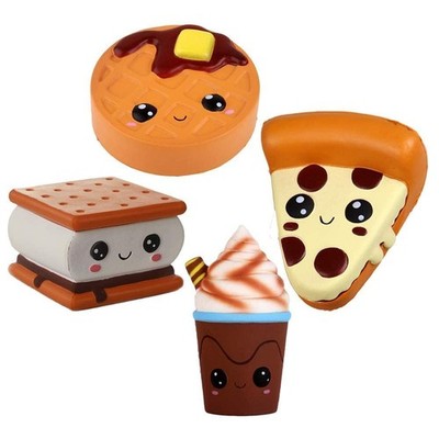 Anboor 4 Stück Squishies Smore Waffel Kuchen Pizza Kaffeetasse Kawaii Duft weich