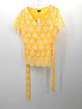 Pre-Owned Talbots Yellow Size 6 Floral Blouse