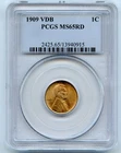 1909 V.D.B. Lincoln Wheat Cent 1c PCGS MS65 RD