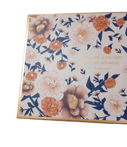 Pooch & Sweetheart STORAGE Box 12.5 x9 Floral Stripes Bible Verse Gift Victorian - Picture 3 of 22