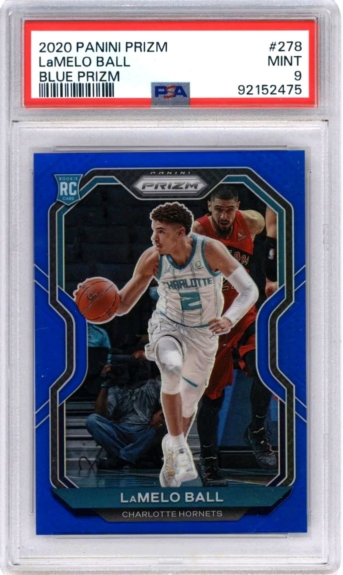 2020-21 Panini Prizm TRUE BLUE /199 Lamelo Ball Rookie RC #278 PSA 9 MINT