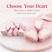 Pink White Heart Marshmallows 1kg Vanilla Sweets Mini Mallow Valentines Bulk