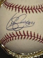 Sean Casey Cincinnati Reds Signed Baseball & Cap Sweet Spot - Shea Stadium