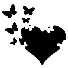 Really Great Stencils, Heart Butterflies 2 Stencil, 4x4", Small, Valentines