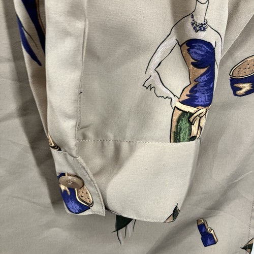 Blusa vintage para mujer con estampado de moda 22W Lagenlook ligera arte retro fluida - Imagen 8 de 19