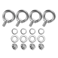 4-Sets Stainless Eyebolt M8x14mm Shoulder Lifting Eye Bolt with Nuts Washers