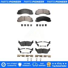 Front Rear Semi-Metallic Brake Pads Kit For Ford F-150 Expedition Lincoln