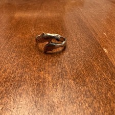 Silver Double Dolphin Toe Ring Adjustable Nautical Beach Jewelry One Size