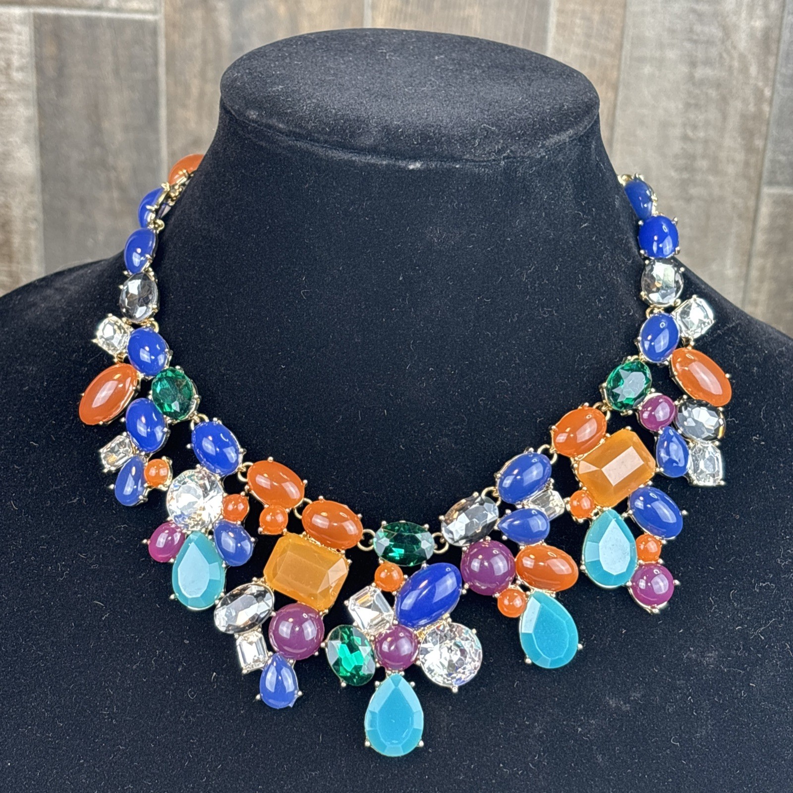 Maximalist Multicolor Statement Necklace Bold Chu… - image 1