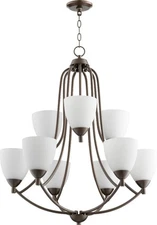 Barkley - 9 Light 2-Tier Chandelier in Quorum Home Collection style - 26.5