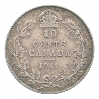 Better Date 1911 Canada 10 Cents World Coin Silver 761