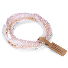 Beaded Bracelets for Women Bohemian Multilayered 4pcs Colorful Crystal Beads ...