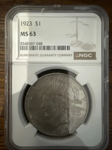 1923 Peace Silver Dollar - NGC MS 63