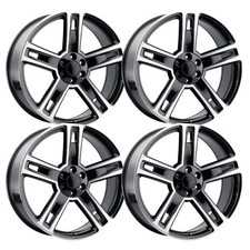 Set-4 Replica Tech Rt-18 26x10 6x139.76x5.5 24mm Black Machined Wheels Rims