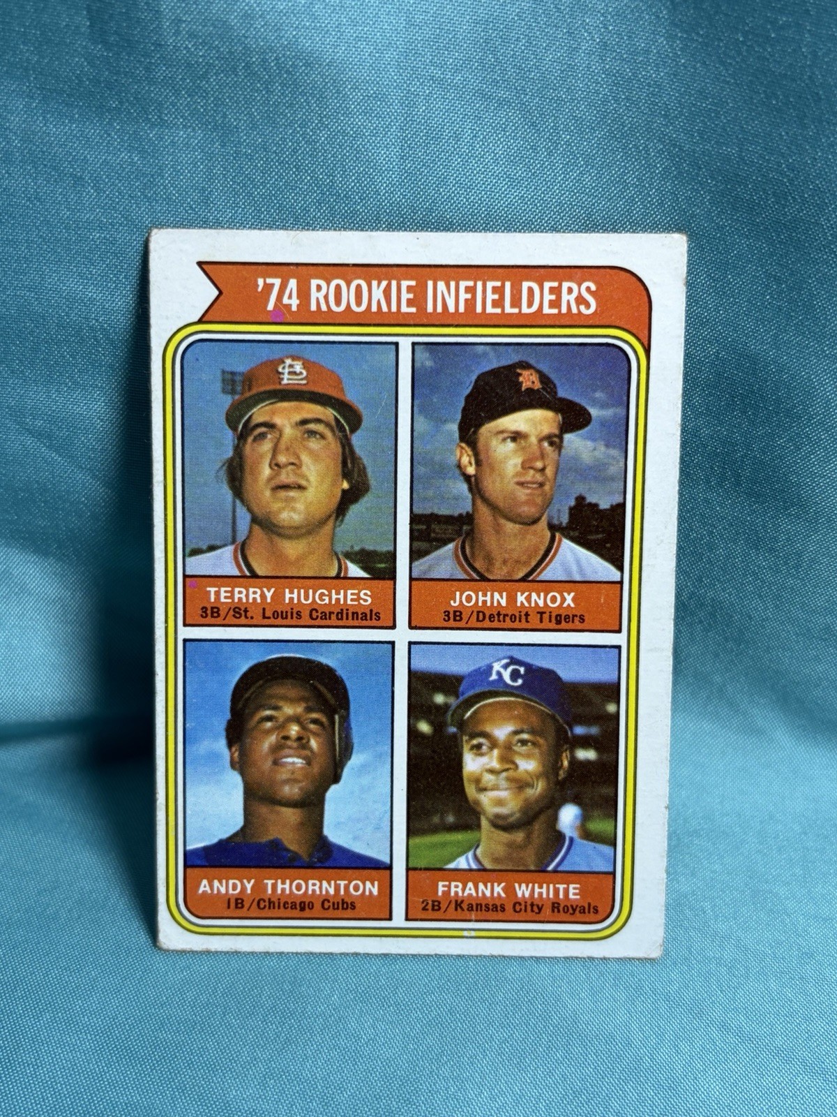 1974 MLB Topps Rookie Infielders | Frank White, Hughes, Knox, Thornton | #604