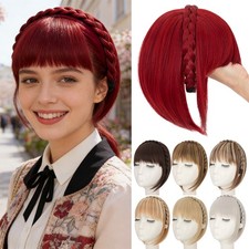 Women Handband Topper Hairpiece Clip In as Human Hair Top Toupee Thin Hair US